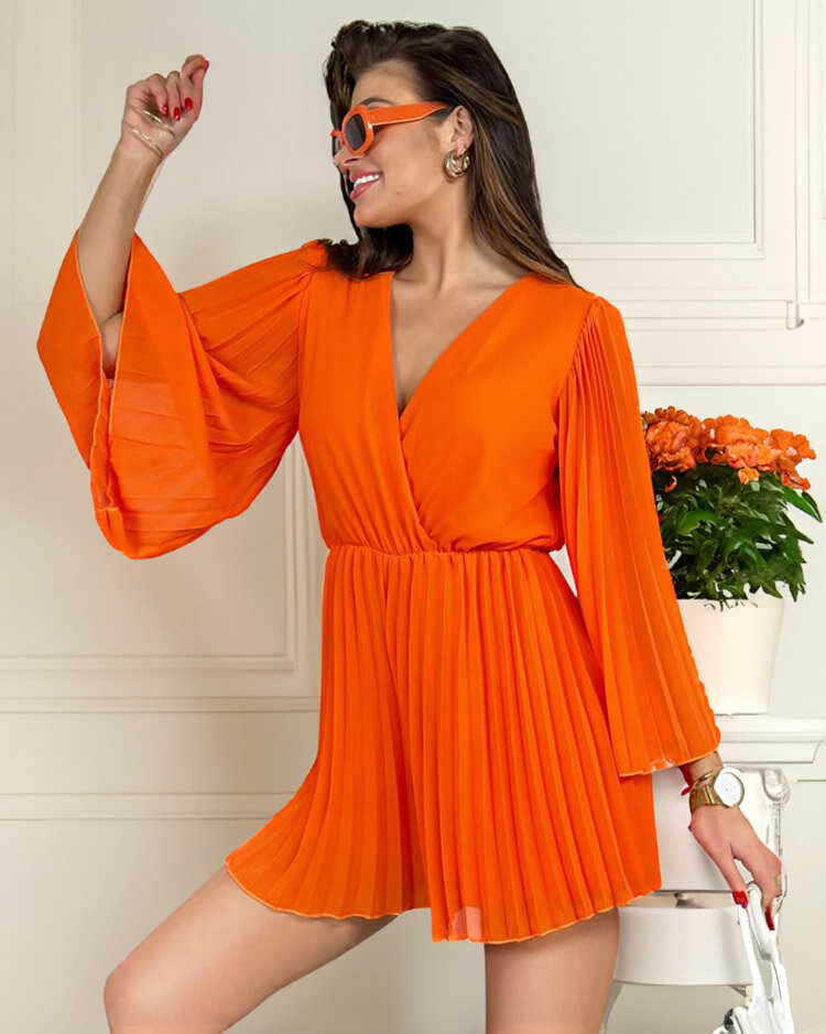 Royalfashion Дамски плисиран гащеризон