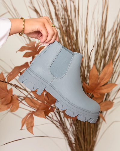 Royalfashion Дамски ботуши с плосък ток в синьо Alussady