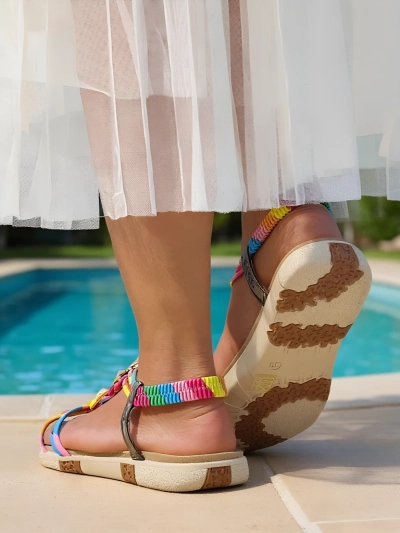 Дамски сандали Colora Aurora Royalfashion Цирконии Пролет Лято