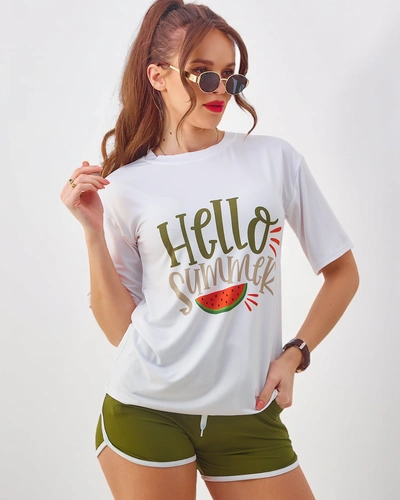 Royalfashion Женски спортен комплект с тениска и шорти Hello Summer