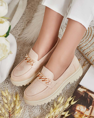 Royalfashion Дамски мокасини от еко велур с орнамент Lehels