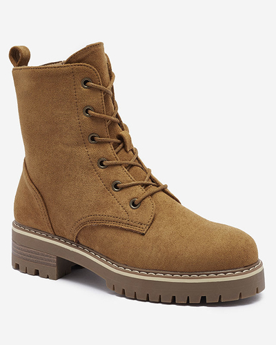 Кафяви дамски ботуши Priviea - Обувки