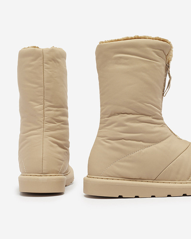 OUTLET Светлокафяви дамски ботуши a'la snow boots Tirigga- Footwear