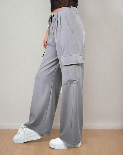 Royalfashion Дамски широки панталони с джобове