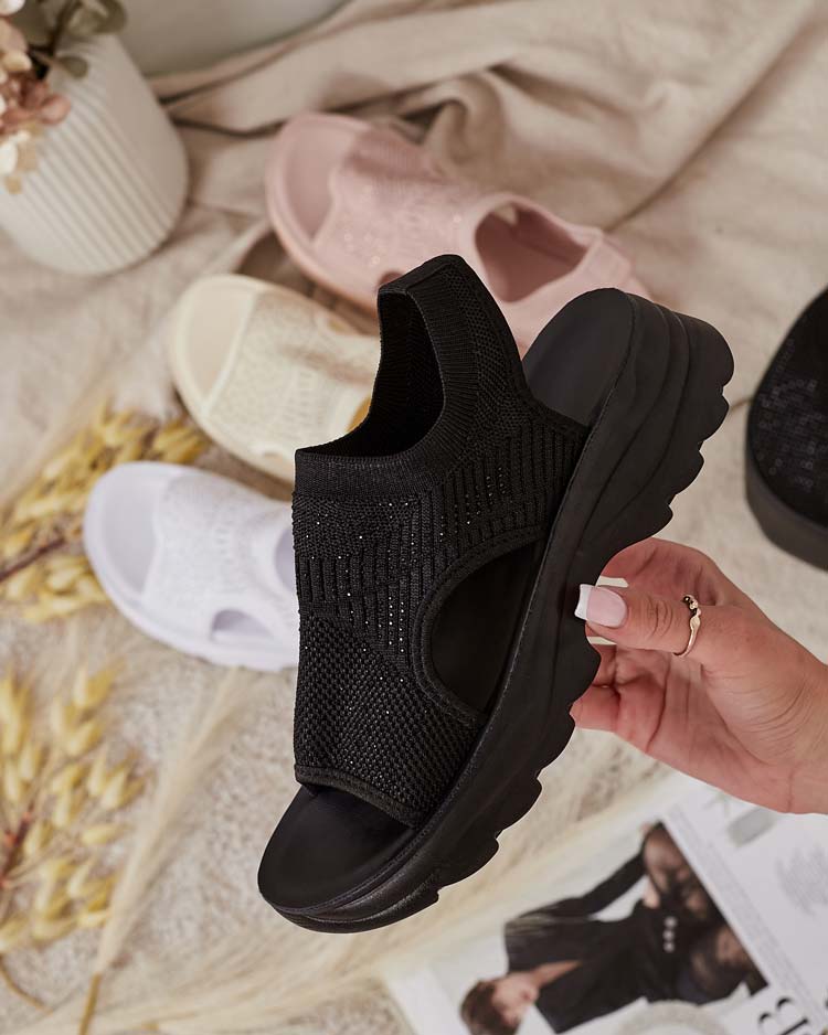 Royalfashion Дамски сандали с горна част и циркони Alebin