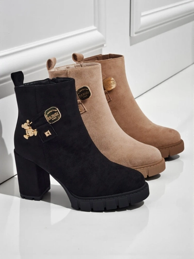 Дамски боти от еко велур на ток Bearr