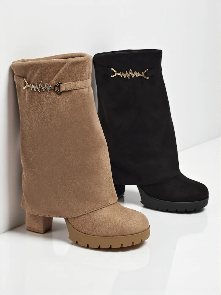 Боти Flora Светлокафяви Елегантни за Есента