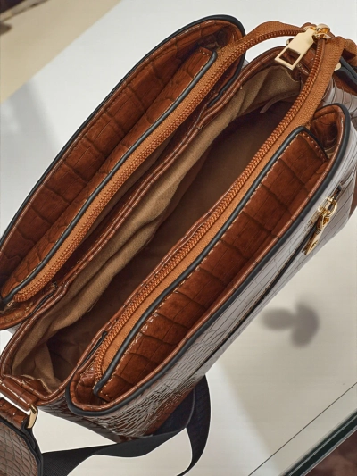 Лакирана малка дамска чанта от еко кожа Midnight Fern