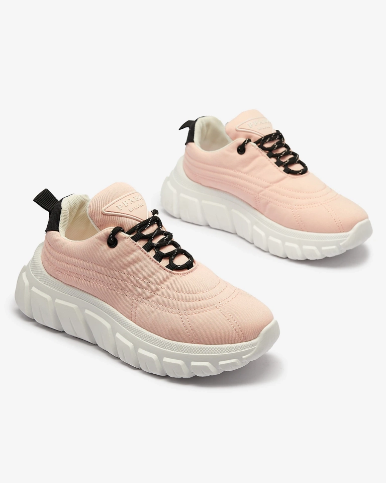 Светло розови дамски спортни обувки от плат Riotay- Footwear