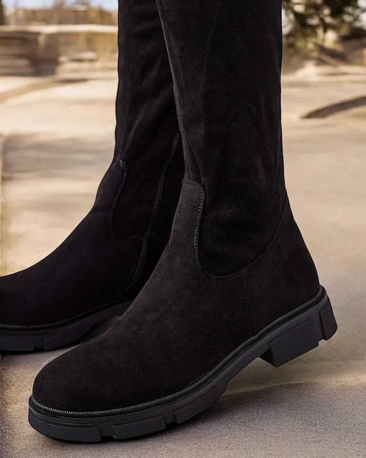 Royalfashion Дамски ботуши до коляното с приплъзване Robus