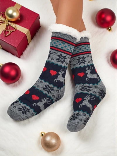 Дамски чорапи Aurora Многоцветни плетени с топла подплата