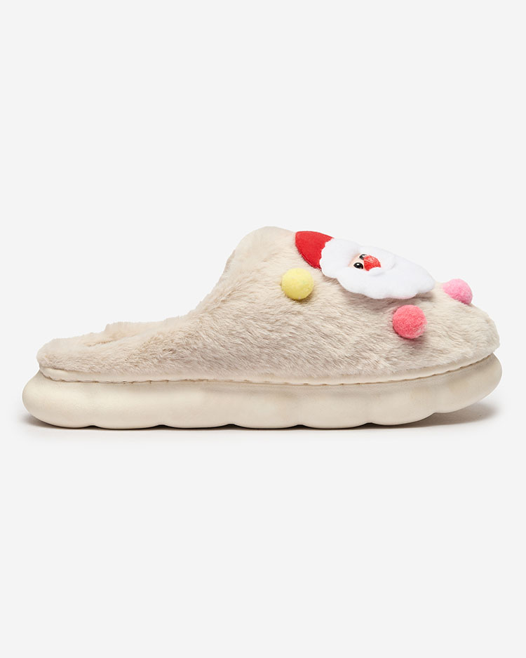 Royalfashion Коледни дамски чехли в бежово Fertemse