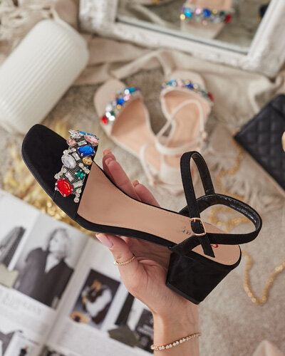 Royalfashion Дамски сандали на ток с кристали Osdar