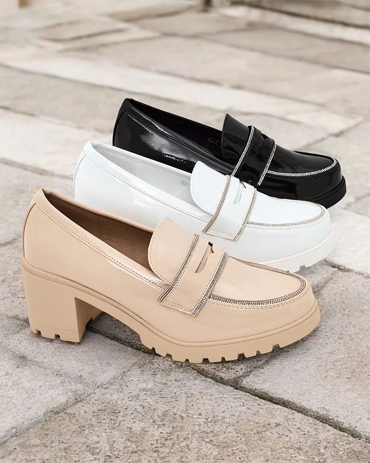 Royalfashion Дамски лакови мокасини Befies