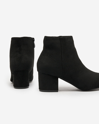 Royalfashion Черни дамски ботуши с нисък ток Referra