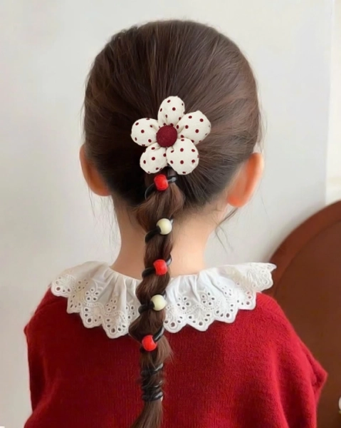 Royalfashion Ластична спираловидна лента за коса с малко цвете Blossom Coil