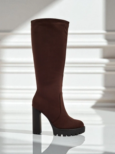 Дамски еко велурени ботуши на ток GaleNest