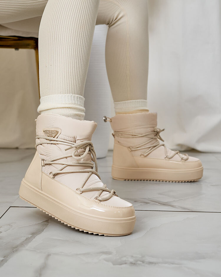 Royalfashion Дамски ботуши a'la snow boots в бежово Nevsone