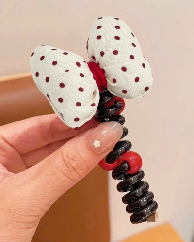 Royalfashion Ластик за коса с панделка – спираловидна форма