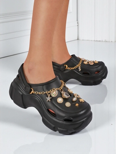 Aurelia Nero – стилни клъпки с декорации и верижка, издръжливи