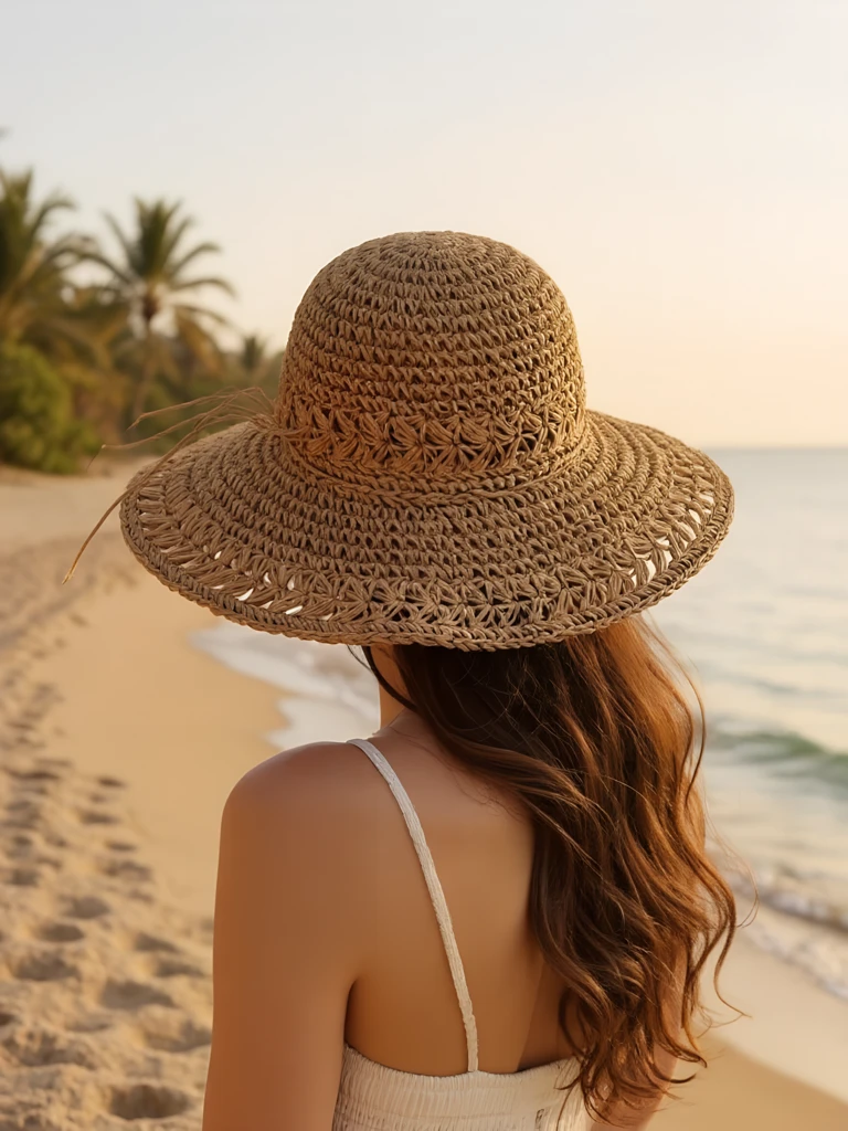 Royalfashion Дамска сламена шапка Lace Breeze