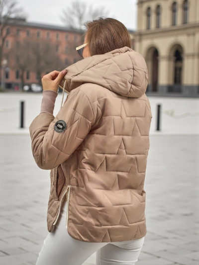 Дамско ватирано яке с качулка и ластици на ръкавите Silent Ridge