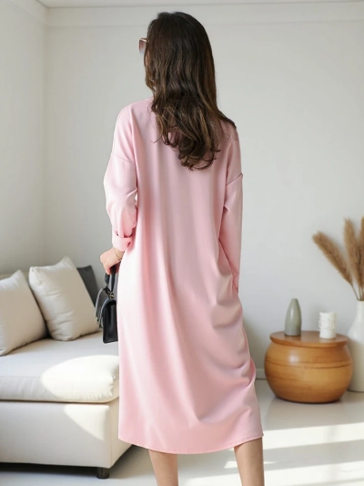 Royalfashion Женска миди рокля с голям размер и цвете