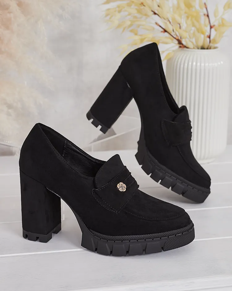 Елегантни черни обувки Anitka от екологична кожа