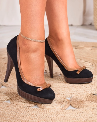 Черни дамски обувки с висок ток Zistin- Footwear