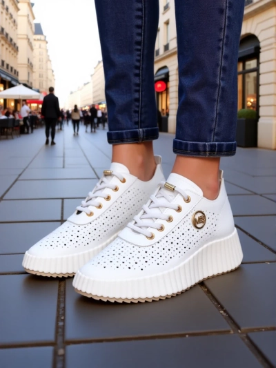 Royalfashion Дамски перфорирани спортни маратонки Jovenes