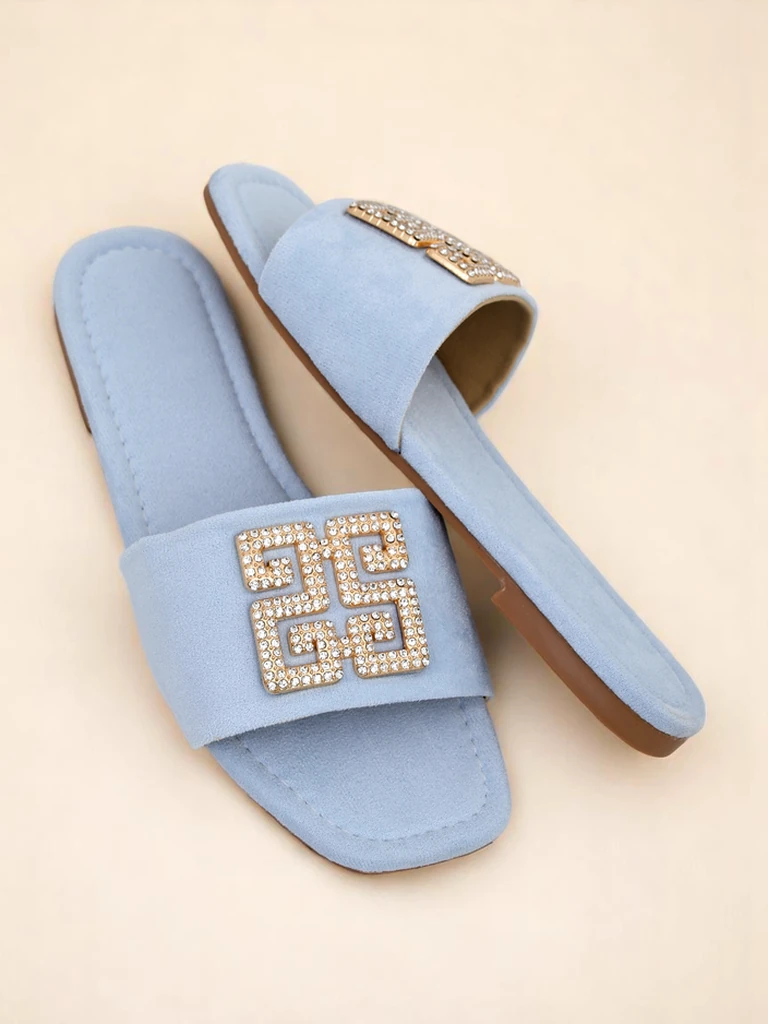 Royalfashion дамски слайдъри на равно ходило Zamila