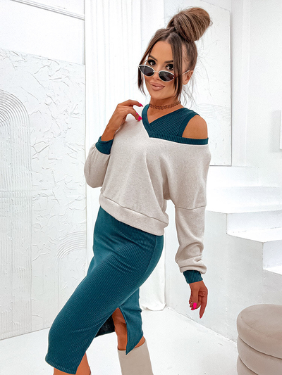 Royalfashion Тъмнозелен дамски ежедневен комплект