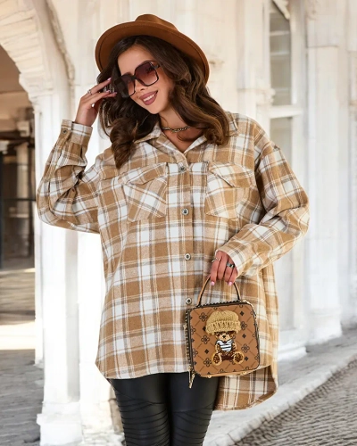 Royalfashion Дамско памучно палто тип риза