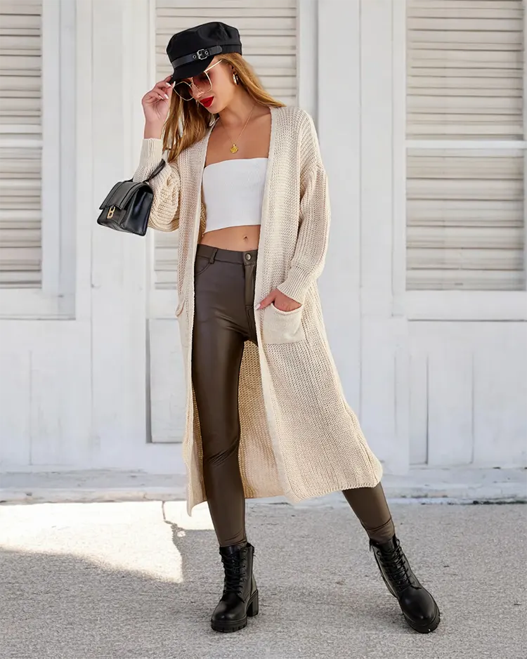 Royalfashion Дамски трикотажен пуловер за спане