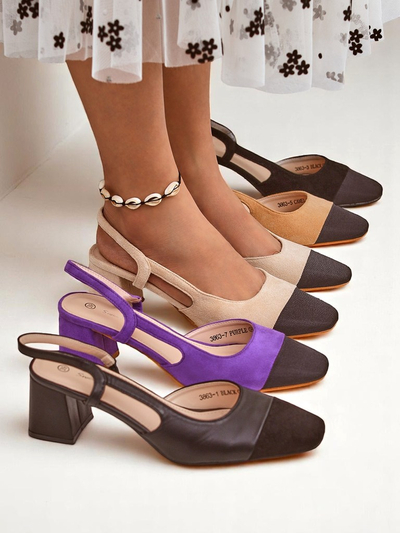 Royalfashion Дамски обувки на нисък ток с декоративен нос Eleganzo