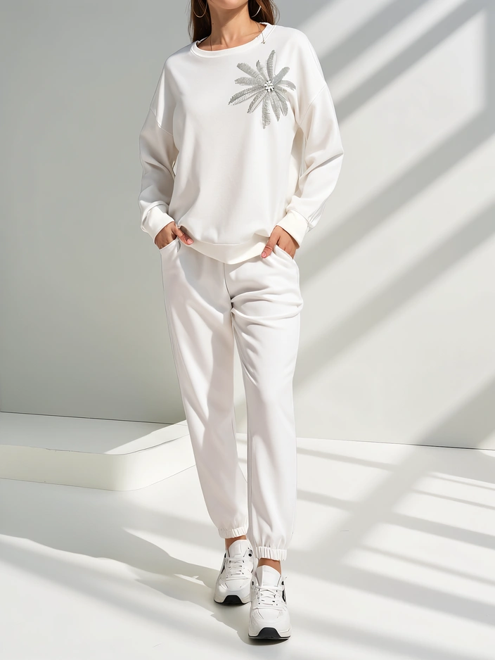 Royalfashion Женски комплект от вискоза с цвете