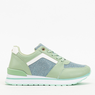 Zielone damskie sportowe sneakersy z brokatem Berilan - Obuwie