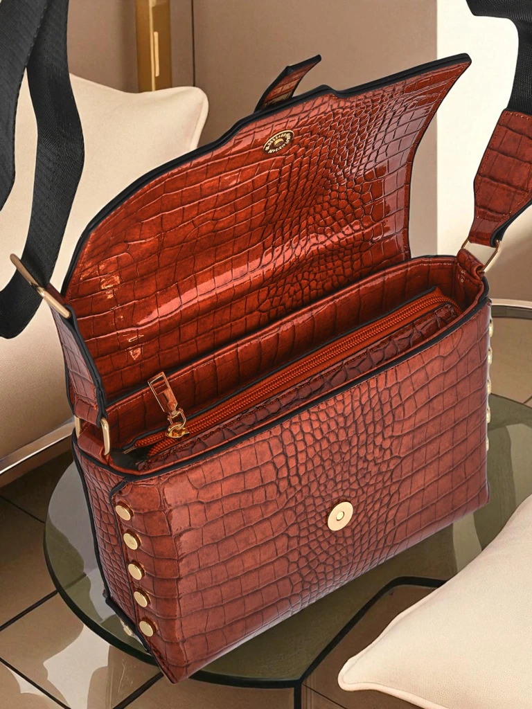 Royalfashion Лакирана малка дамска чанта от еко кожа Velia Crest