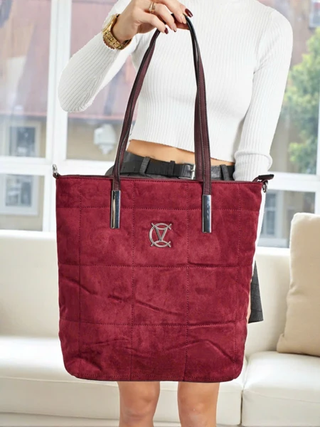 Дамска чанта тип shopper от еко велур Caryenne