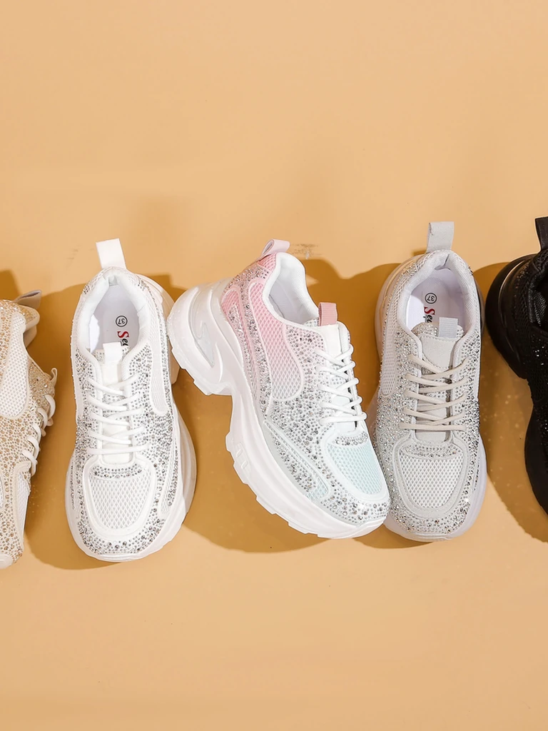 Дамски спортни маратонки Royalfashion с камъни блестящи Bloss