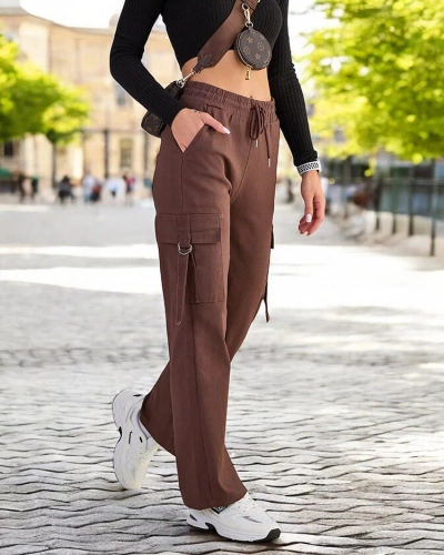 Royalfashion Дамски бойни панталони от плат