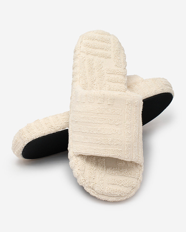 Royalfashion Бежови дамски джапанки от плат Tylles