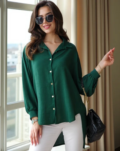 Royalfashion Дълга дамска риза с голям размер