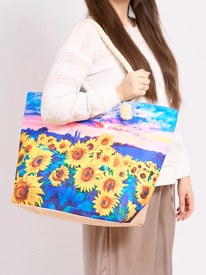 Royalfashion Голяма платнена чанта с принт