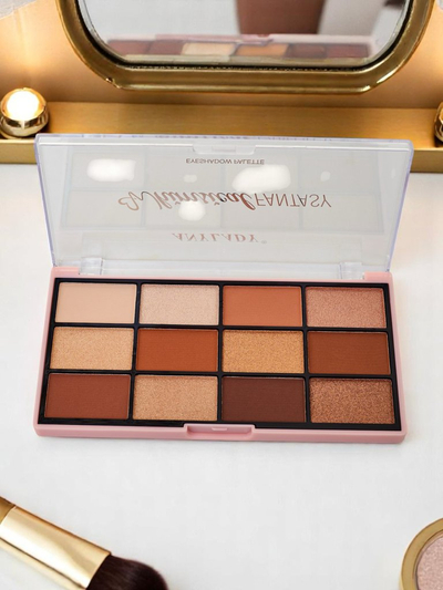 ANYLADY Палитра от 12 сенки за очи с блестящи и матови покрития Golden Chocolate Fudge