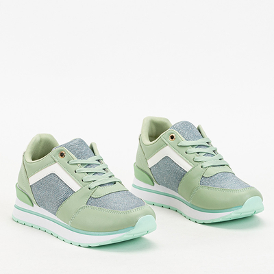 Zielone damskie sportowe sneakersy z brokatem Berilan - Obuwie
