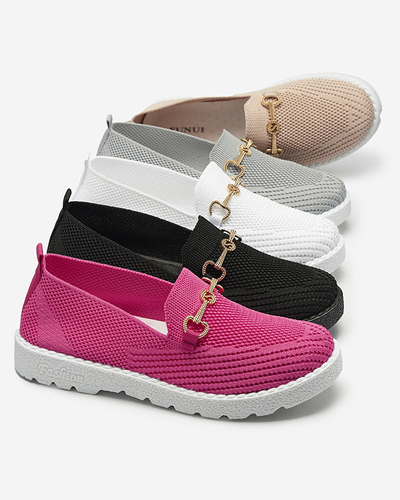 Фуксия Дамски маратонки със златна украса Enelida - Обувки