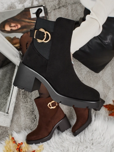 Дамски боти от еко велур на ток Solenya