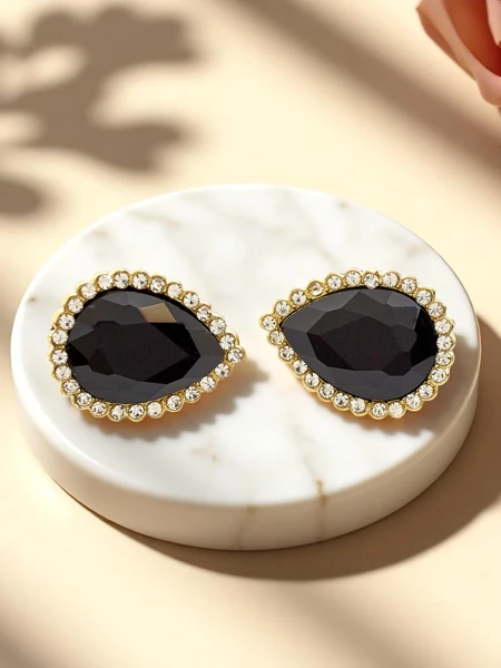 Royalfashion Дамски клипс обеци с кристали и циркони