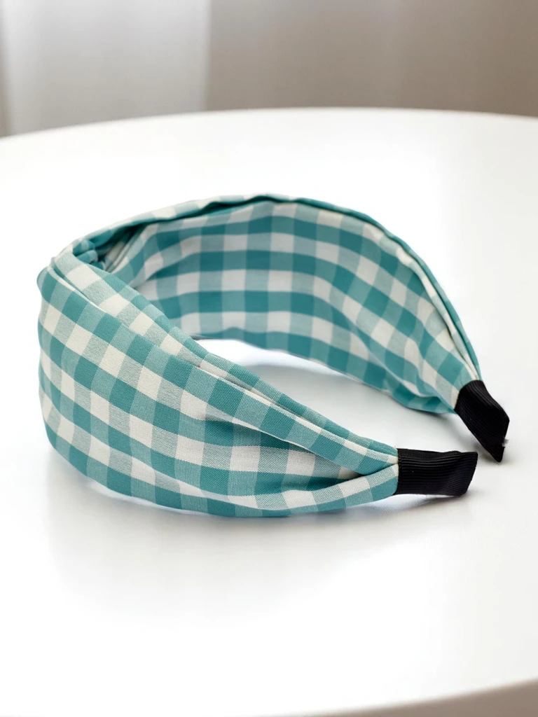 Royalfashion Карирана лента за коса Claras